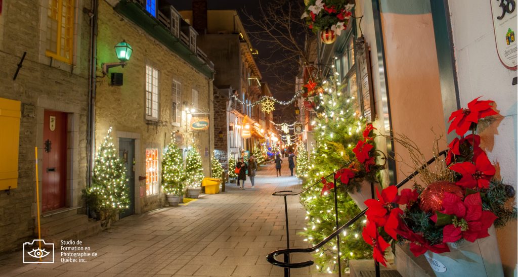 L'excursion de Nuit spécial Noël dans le vieux Québec - Studio Formation photo